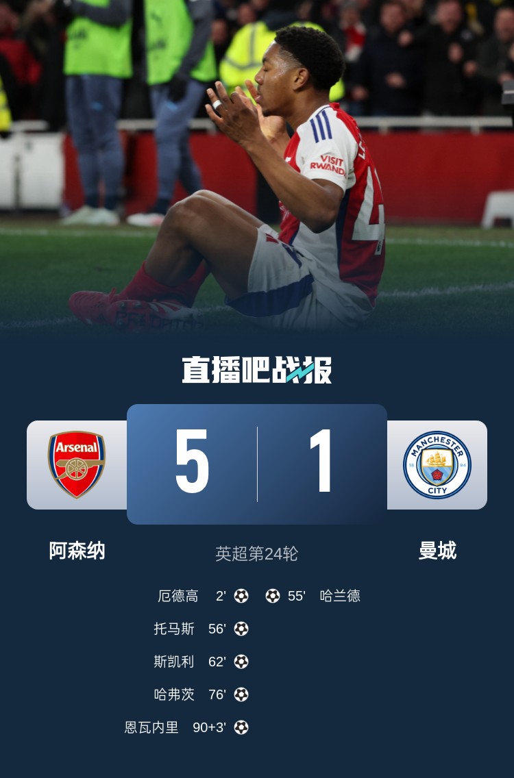 硬氣槍手無畏強敵！阿森納本賽季5-1碾壓曼城，3-0完勝皇馬